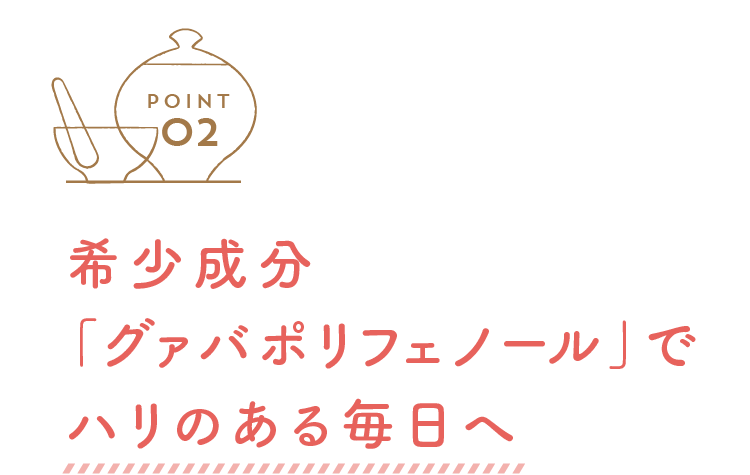 point 02 希少成分「グァバポリフェノール」でハリのある毎日へ