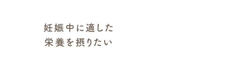 妊娠中に適した栄養を摂りたい